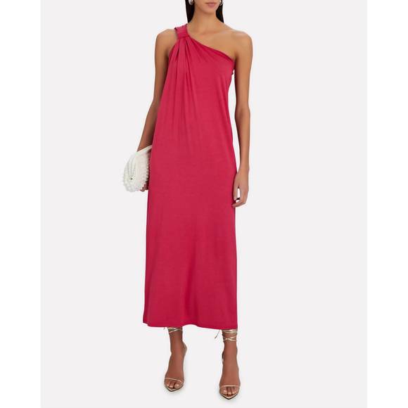NEW NILI LOTAN one-shoulder maxi dress in fuschia pink - Picture 1 of 2